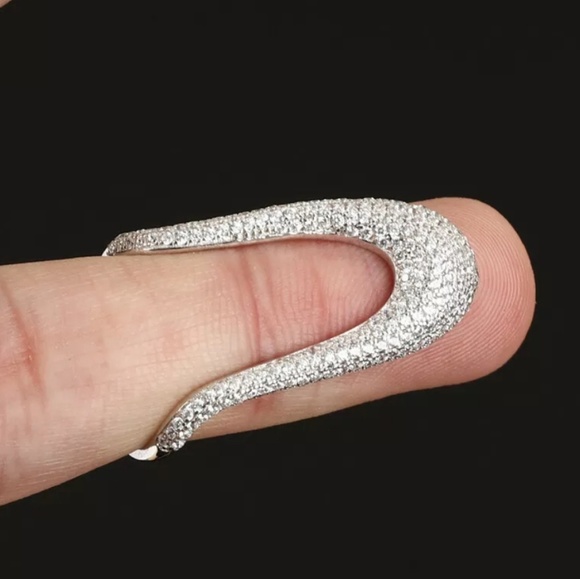 White sapphire & sterling silver ring sz 5 - Picture 7 of 17